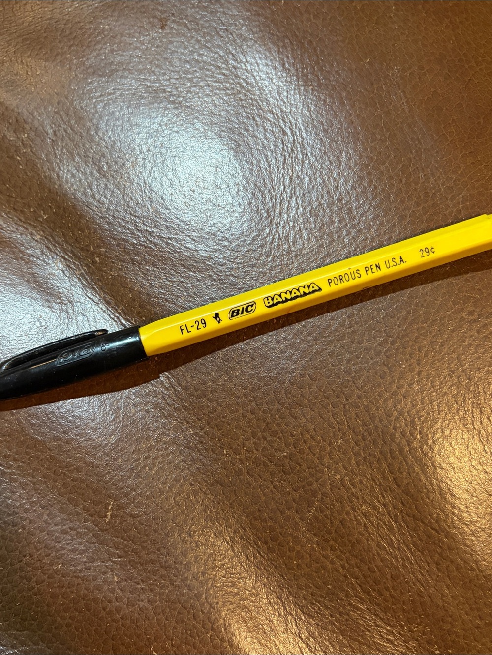 Vintage Black Ink Bic Yellow Banana Pen FL 29 Made USA As Is